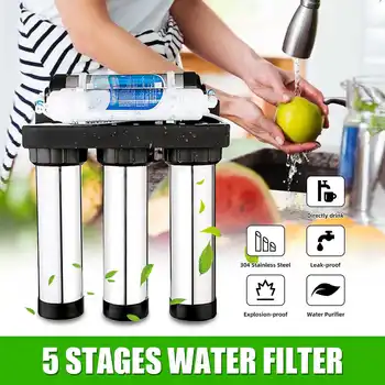 

Stainless Steel 5-Stage Water Filters Kitchen Home Water Purifier Filter System Direct Drink Faucet Household Water Ultra-filter