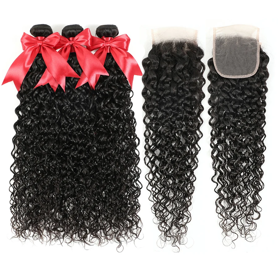 Get This Kinky-Curly-Bundles Closure Human-Hair Indian Rucycat with Remy No-Shedding ezYoMxm6MEy