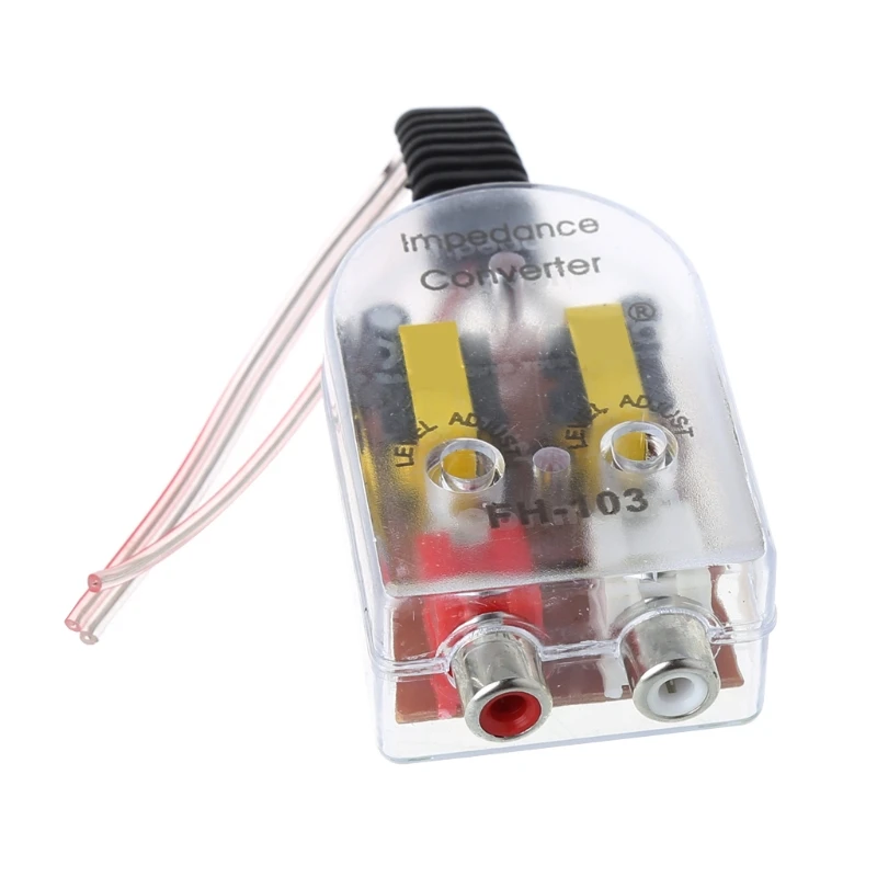 

Hot Universal 12V RCA Line Car Stero Radio Converters Speaker High To Low Car Amplifier Car Audio Impedance Converter Jy25 19