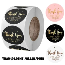 

Rainbowm Thank You For Your Orde Labels Sticker Black Pink Stationery Supplytransparent Gold Sticker Sticker For Envelope