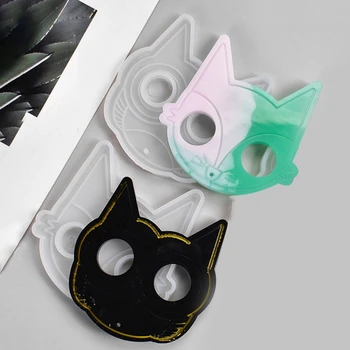 

Owl Cat Face Shape DIY Jewelry Necklace Making Pendant Silicone Mould Self-defense Keychain Crystal Epoxy Resin Mold