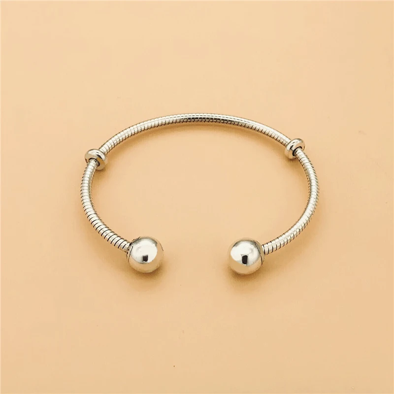

Cefuny Autumn New Style Moments Snake Chain Style Open Bangle Real 925 Sterling Silver Women Gift Bracelet Diy Jewelry Making