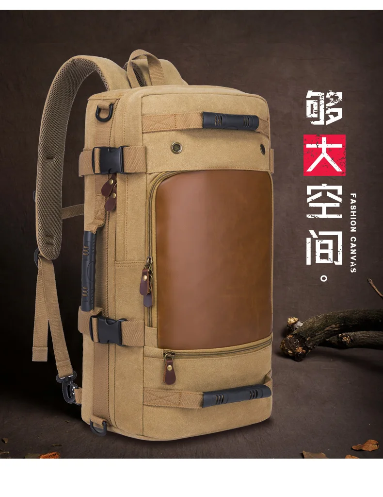 

New Style Literature And Art Retro Casual Korean-style Large Capacity Canvas Backpack Men's Backpack Multi-functional Backpack