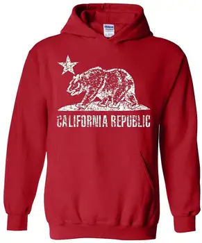 

California Vintage Bear Unisex Hoodie Sweatshirt (LR) Redunisex
