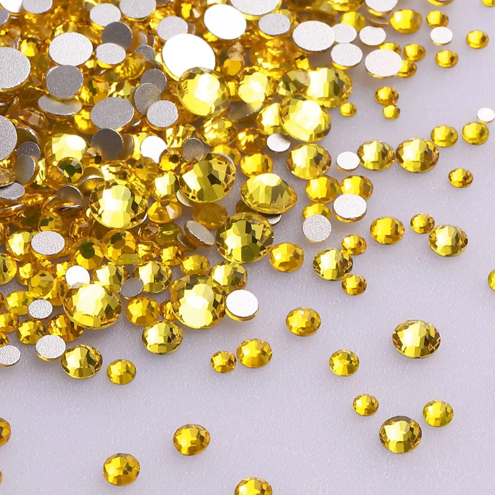 Mix Size Black Diamond Flat Back Rhinestones for Face Self-adhesive Crystal Beads Loose Precious Stones Diamond Painting Jewelry