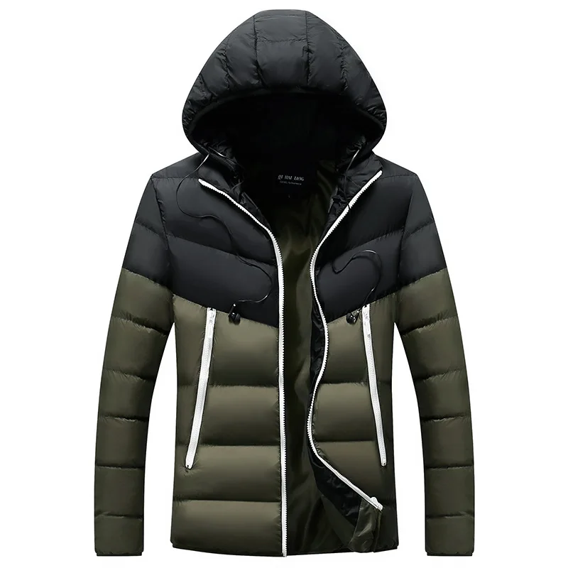 

Men's New Cotton Clothes with Cold-proof and Large Size European and American Cotton Clothes Men's Down Cotton Suit Parkas