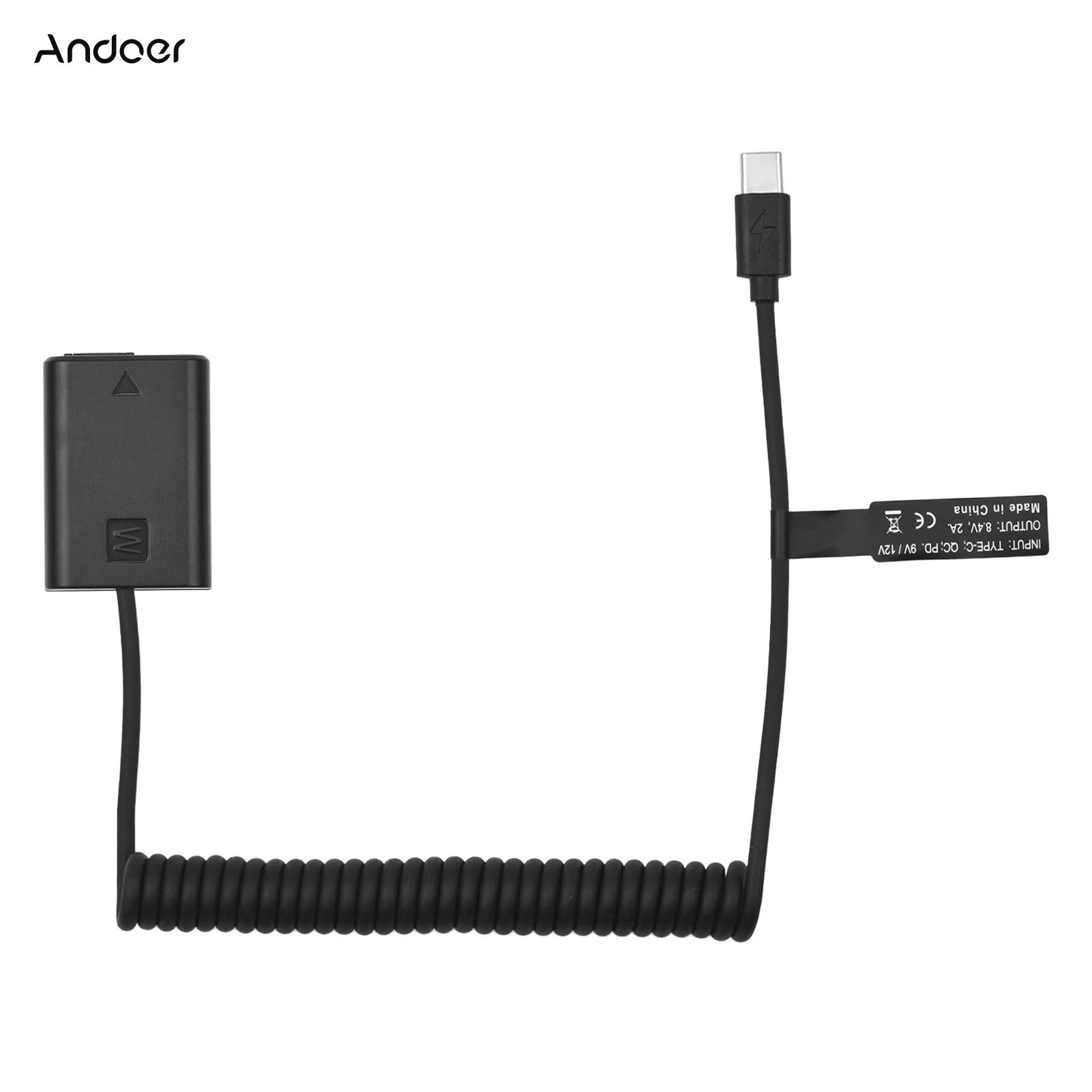 ANDOER NP-FW50 DUMMY USB-C Coupler with USB Type-C Spring E4U8