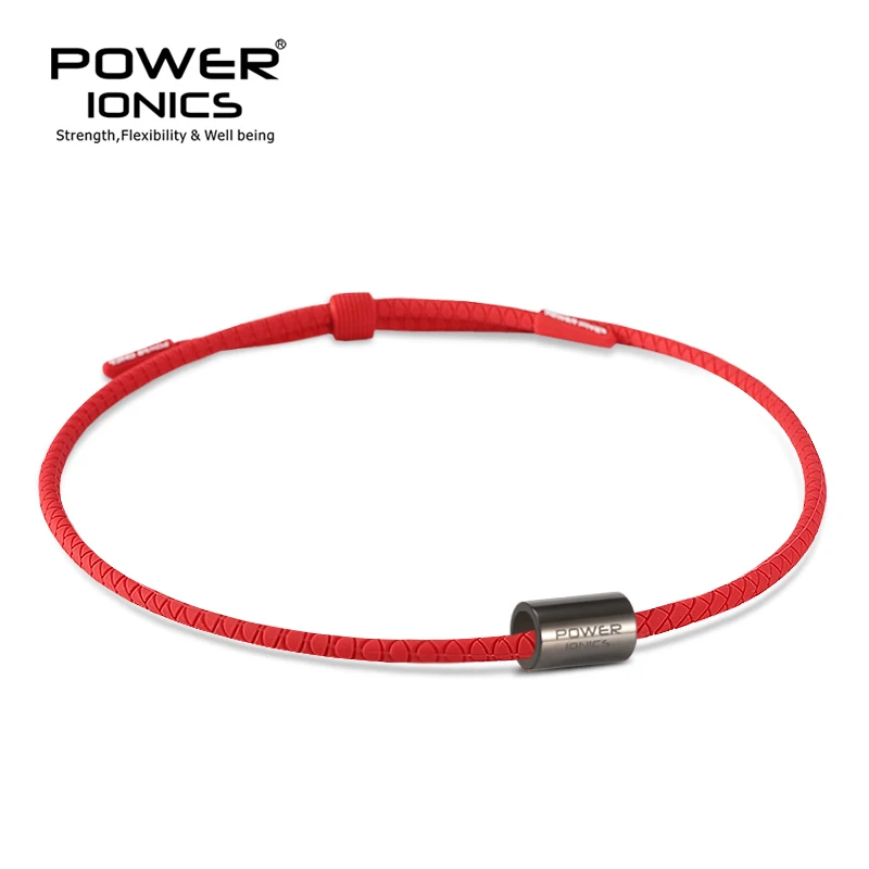 Red-GunGray Power Ionics Новинка 3000 ионы/cc Анион Здоровье Мода для женщин и мужчин Спорт Титан био подвеска для ожерелья из силикона надпись подарок - Окраска металла: Red-GunGray