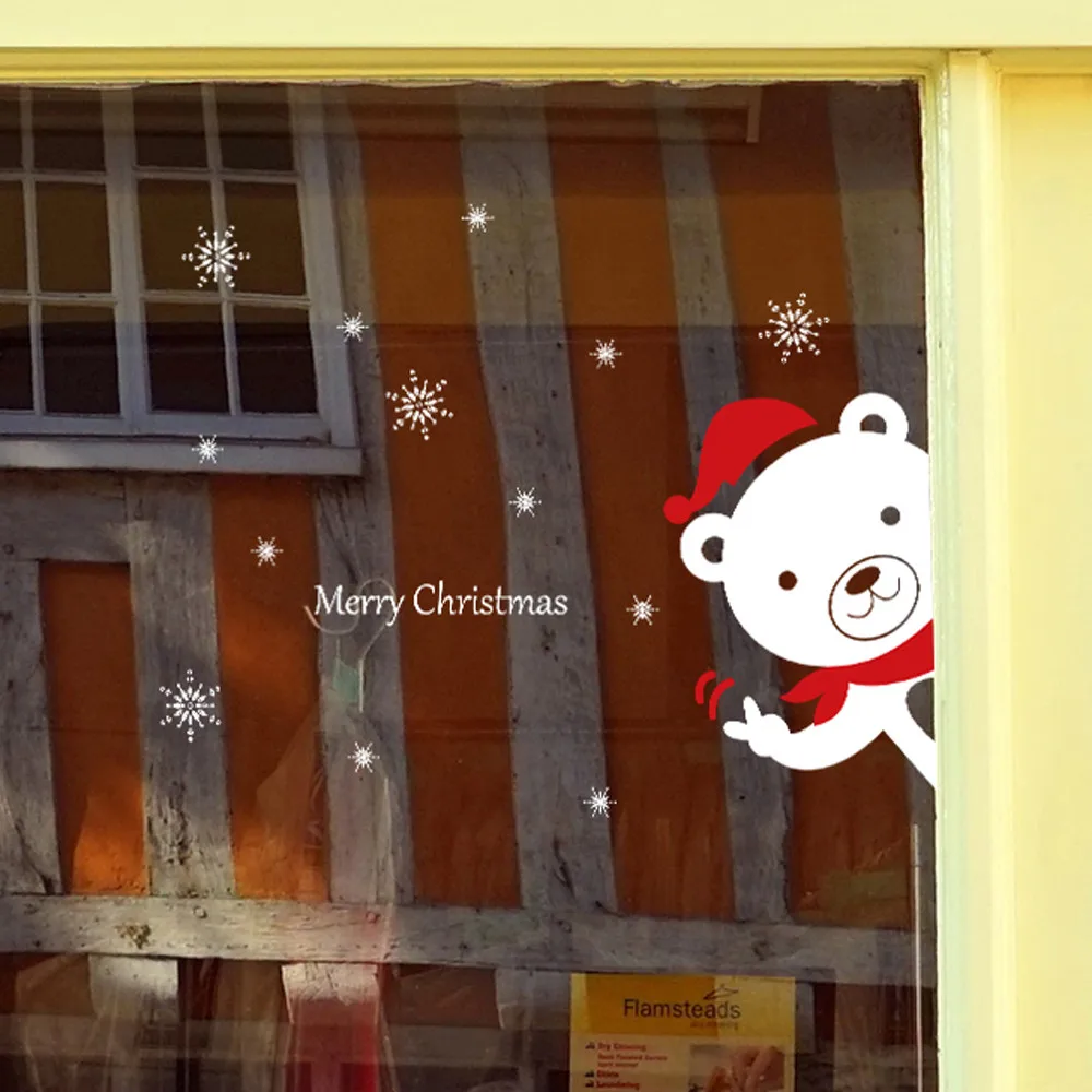 501 Рождественский Снеговик съемные домашние виниловые наклейки на стену для окна наклейка Декор для детской комнаты