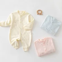 Vêtements une pièce pour bébé, combinaison en coton, printemps et automne, vêtements 0 nouveau né, barboteuse et vêtements de moine, 6 vêtements pour nouveau né