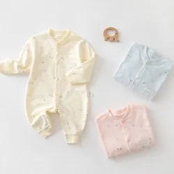 Vêtements une pièce pour bébé, combinaison en coton, printemps et automne, vêtements 0 nouveau né, barboteuse et vêtements de moine, 6 vêtements pour nouveau né 