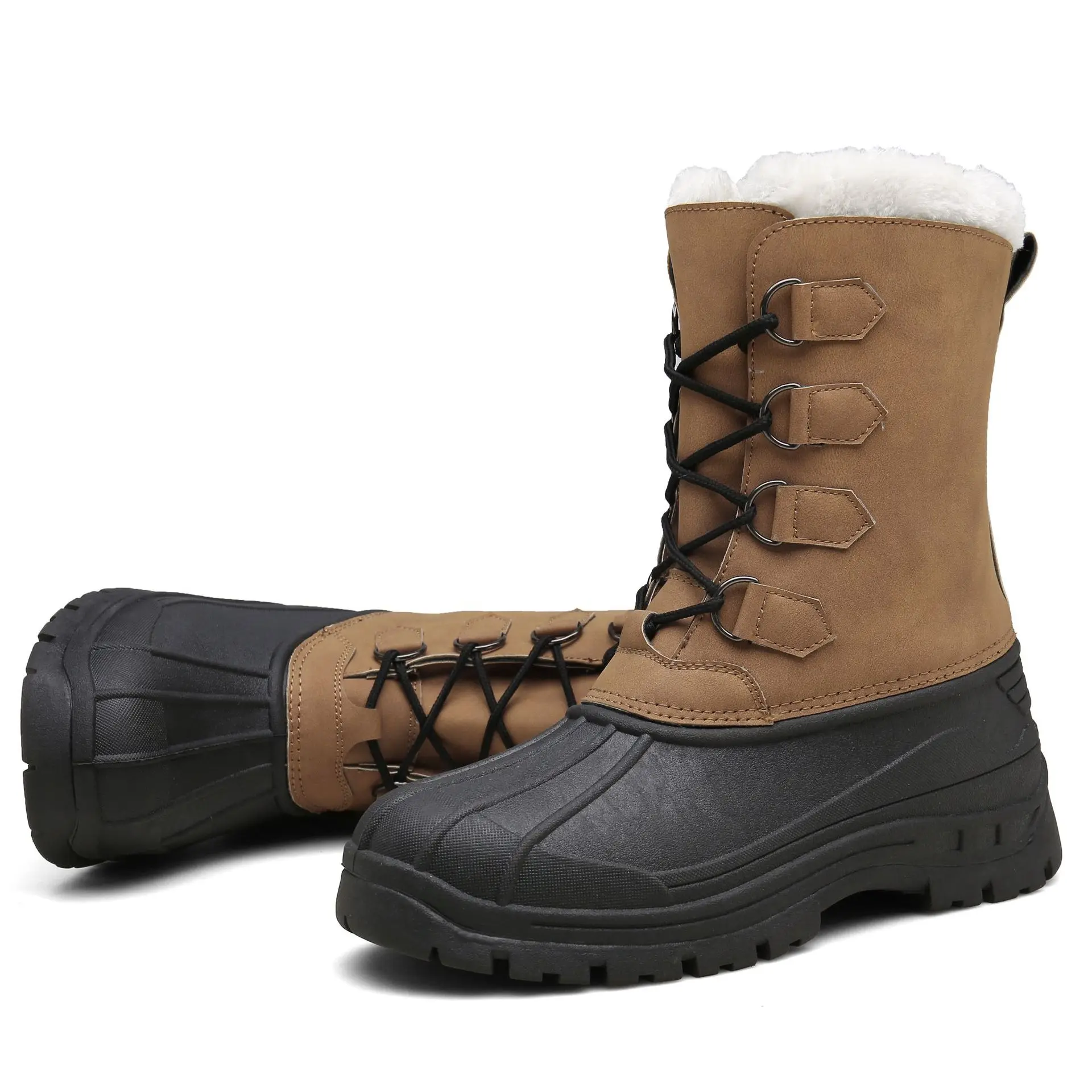

39~47 Winter New Mens Casual High Fashion Ankle Boots Snow Waterproof Outdoor Hiking Running Shoes Warm Leather Walking Sneakers