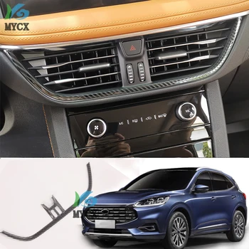 

For -Ford Kuga Escape 2020 2021 ABS /Steel Car Middle Center Air Conditioning Vent Cover Trim Frame Stickers Accessories