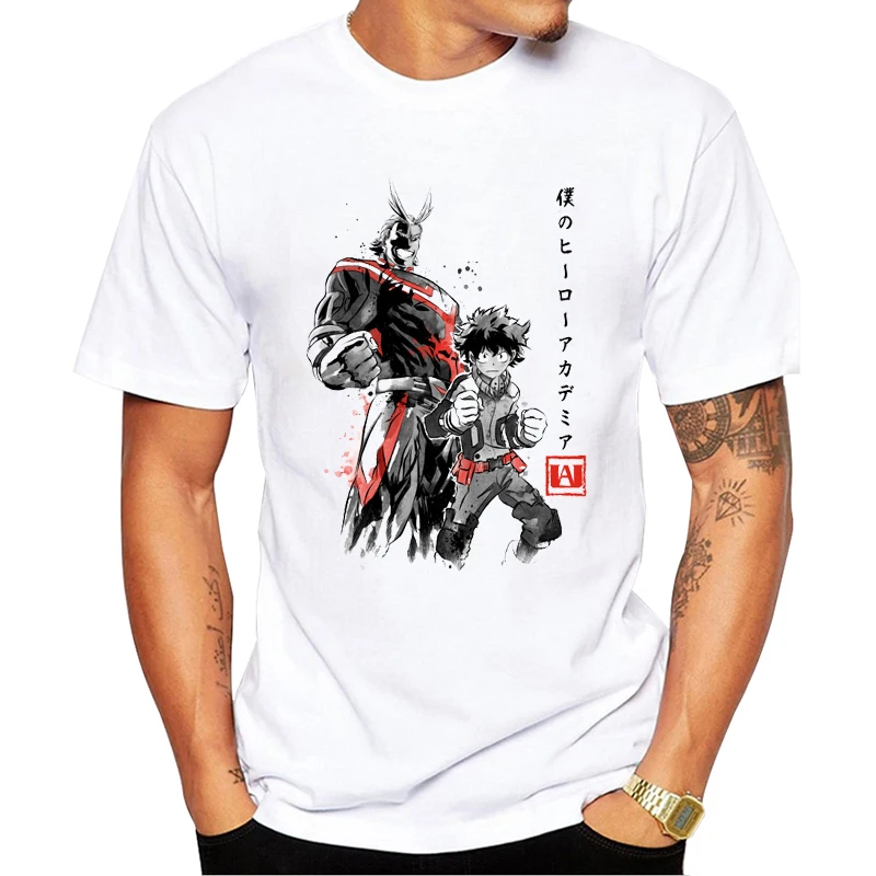 

TEEHUB Hero Academia sumi-e Men T-Shirt Fashion Brotherhood Sumi-e Printed Tshirts Short Sleeve O-Neck Funny Tops Hipster Tees