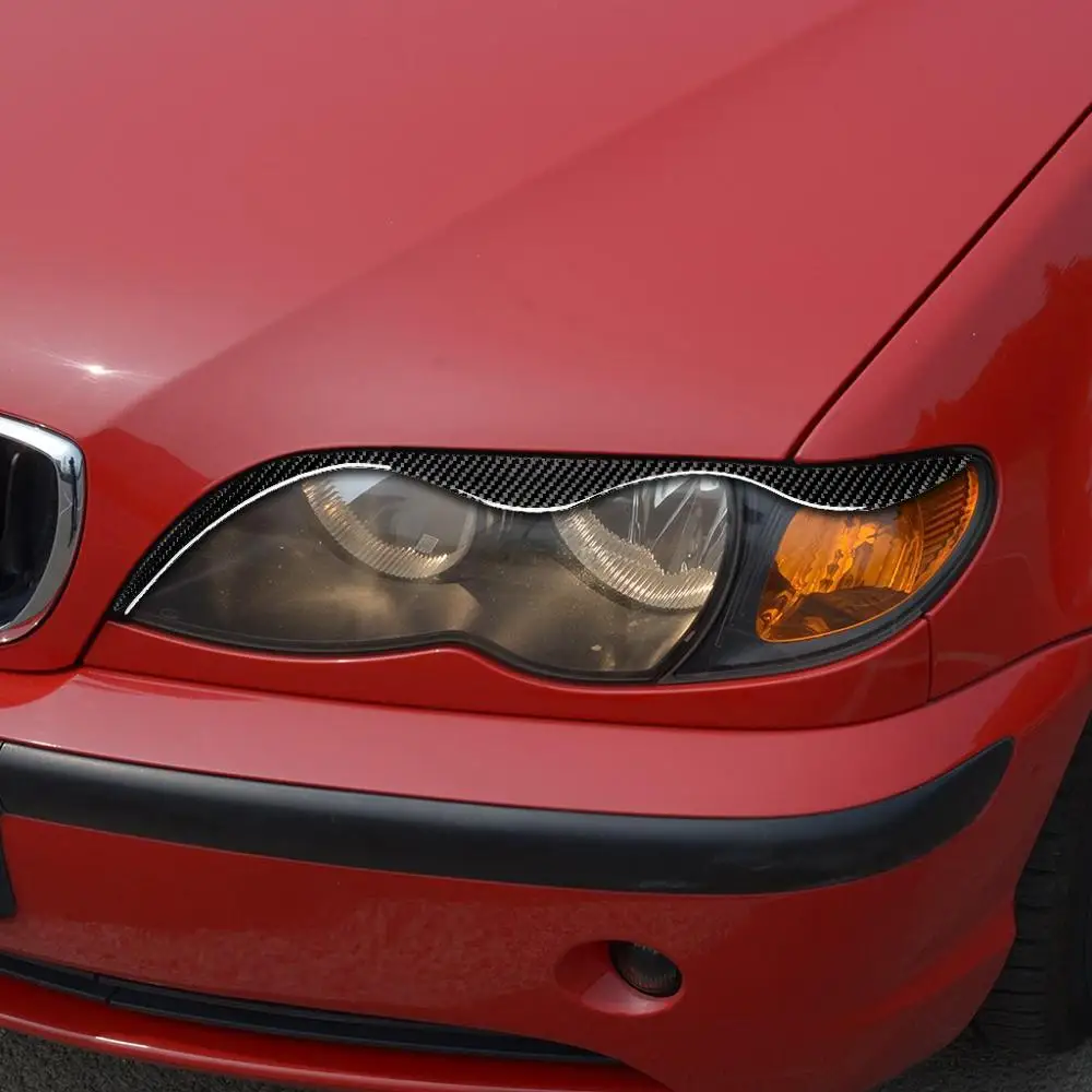 Отделка из углеродного волокна Верхняя и нижняя накладки на фары Накладка для BMW E46 1998-2005 3 серии аксессуары Автомобильные световые наклейки