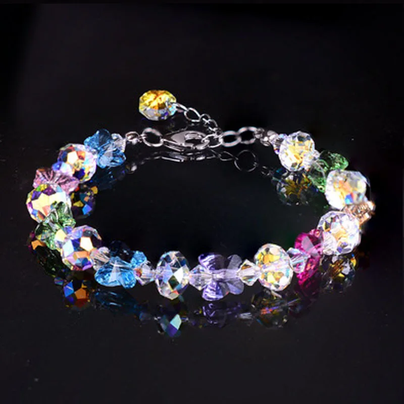 Butterfly Charm Crystal Stretch Beaded Bracelets Elastic Rope Women Temperament Bracelet Bangles Charms Bohemian Jewelry