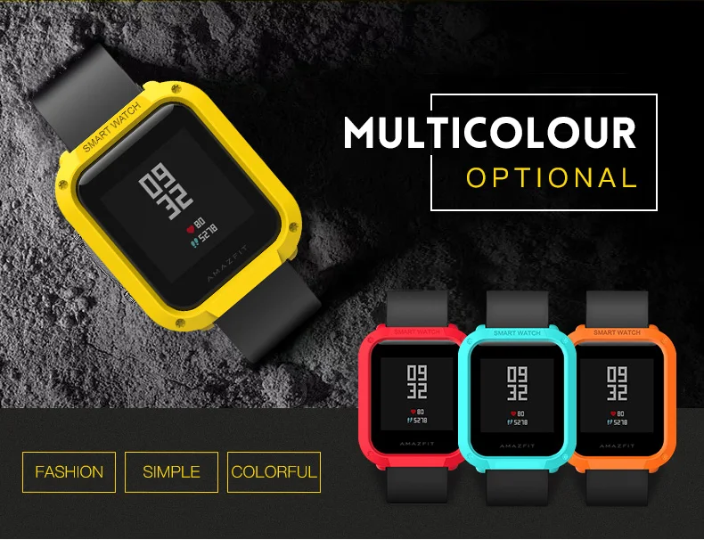 Для Amazfit Bip чехол SIKAI защитный жесткий бампер чехол для Huami midong Bip Lite Смарт-часы PC Оболочка Легкий разноцветный