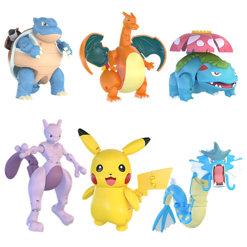 Genuine Pokemon Box Set Pocket Monster Pokeball Deformation Toys Pikachu Venusaur Charizard Gyarados Mewtwo Anime Figure Model