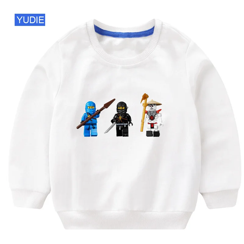 Осенние детские свитера для мальчиков, ninjago, Детская толстовка с капюшоном, белый свитер для мальчиков, хлопковый пуловер, милый детский свитер - Цвет: 07