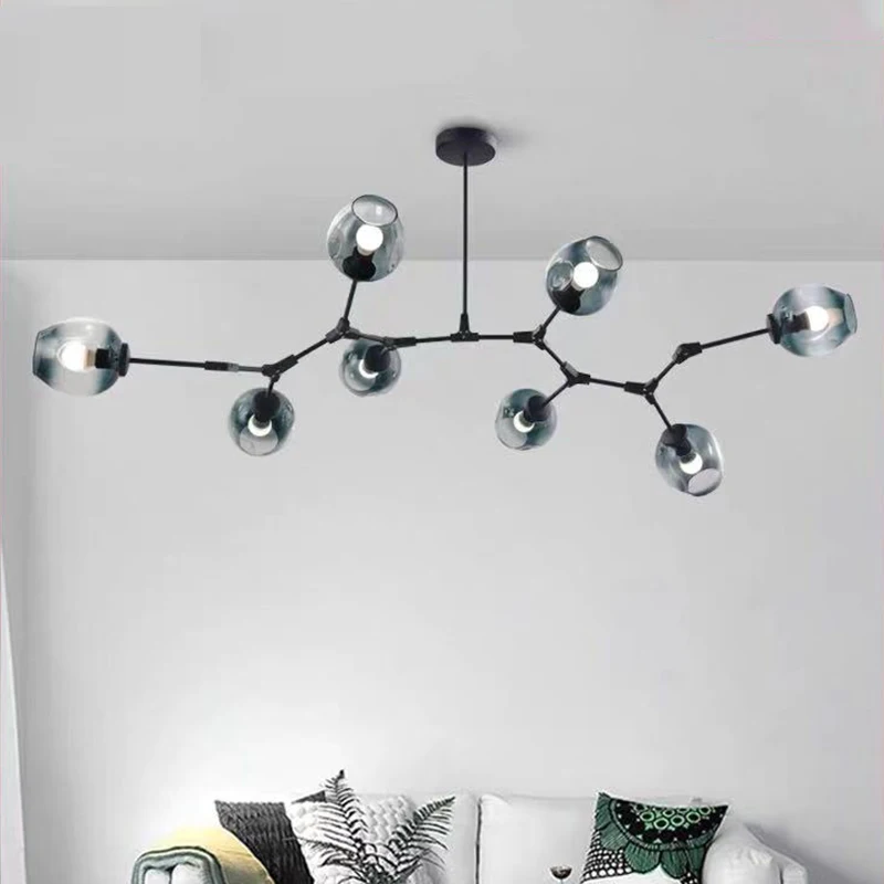 

Nordic Modern 4Color Glass Pendant Lights Art Black Gold Pendant Lamp Loft Living Room Bedroom For Home Decoration Hanging Lamp