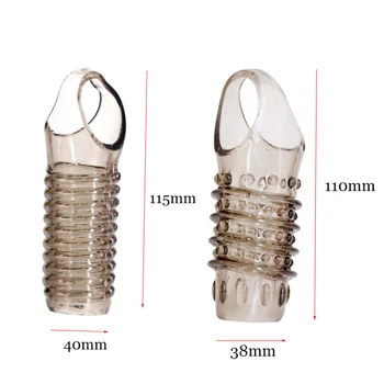 BDSM Silicone Extender Sleeves Penis Enlargement Sleeve Ring Reusable Spines Studded Condoms Sex Toys for Men Intimate Goods 18 6