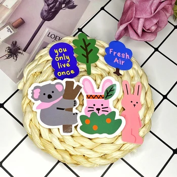 

40pcs / bag illustration stickers cute DIY bear waterproof series photo album diary happy project material decoration stickers