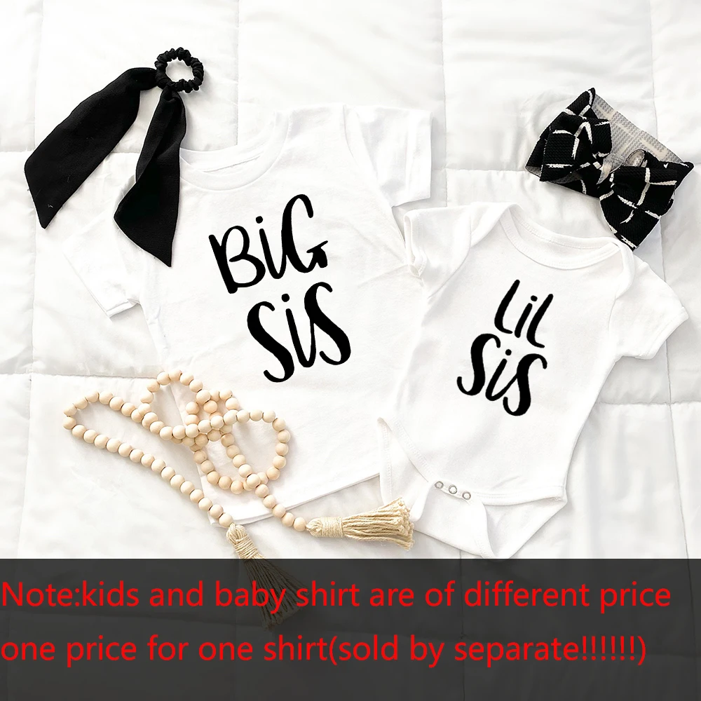 Sibling Set Big Brother Little Sister Sibling Clothes Children's Gift Big Bro Lil Sis Brother Sister TShirt Baby Gift Clothes 4