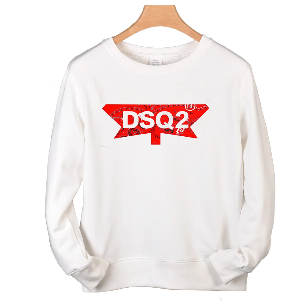 

Fashion DQS2 with Half maple leaf printing round neck padded Sweatshirts pullover cotton retro loose women men top Sweatshirt