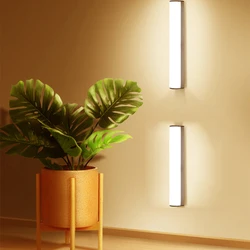 Lumière LED intelligente à Induction pour le corps humain, armoire à aspiration magnétique, longue lampe murale sans fil pour garde robe, couloir, veilleuse à chargement USB 