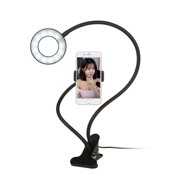 

Andoer Controllable Selfie Ring Light with Clamp Cell Phone Holder for Live Stream Video Chat Flexible Long Arms Lazy Bracket