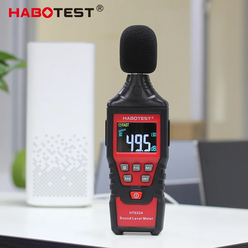 

Digital Sound Level Meter HT622B LCD Display Noise Measure Instrument HT622B Audio Decibel Monitor 30-130DB