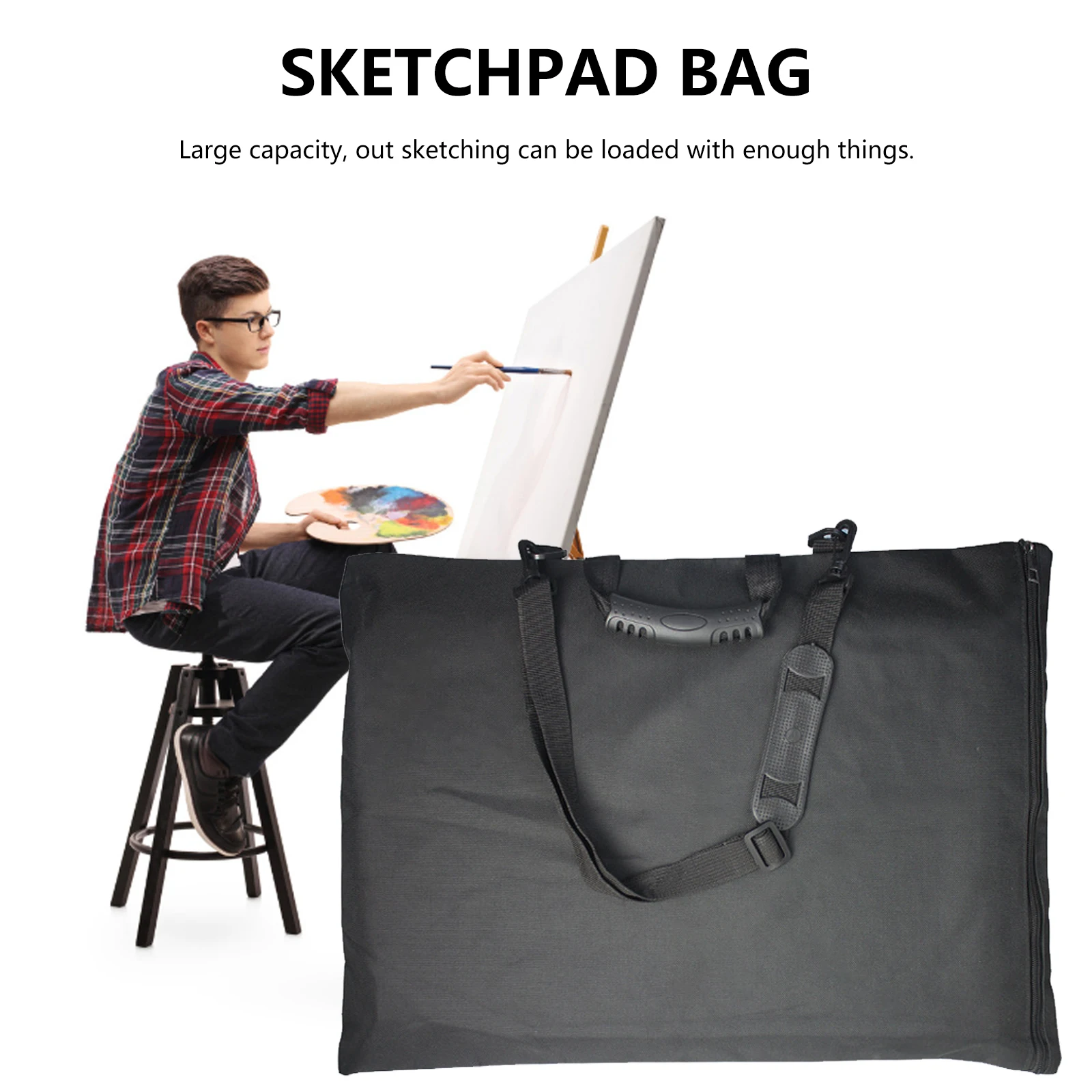 Waterproof Artist Portfolio Backpack Canvas Bag Art Carrying Shoulder Bag Multi-Functional Tote 8K Drawboard Bag for Sketching Painting Art Supplies 