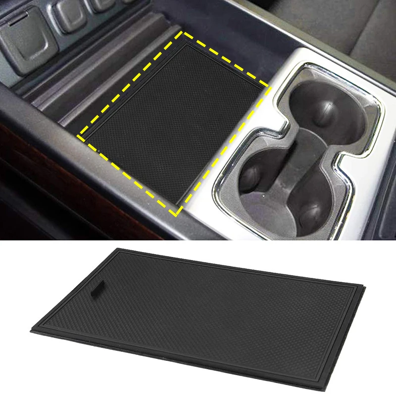 

Center Console Non-slip Rubber Mat Pad Organizer Tray For GMC Sierra 1500 2500HD 3500HD Denali For Chevy Silverado Accessories