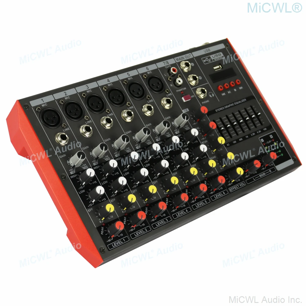Cute MG8 8 Channel Bluetooth Mixer Sound Mixing