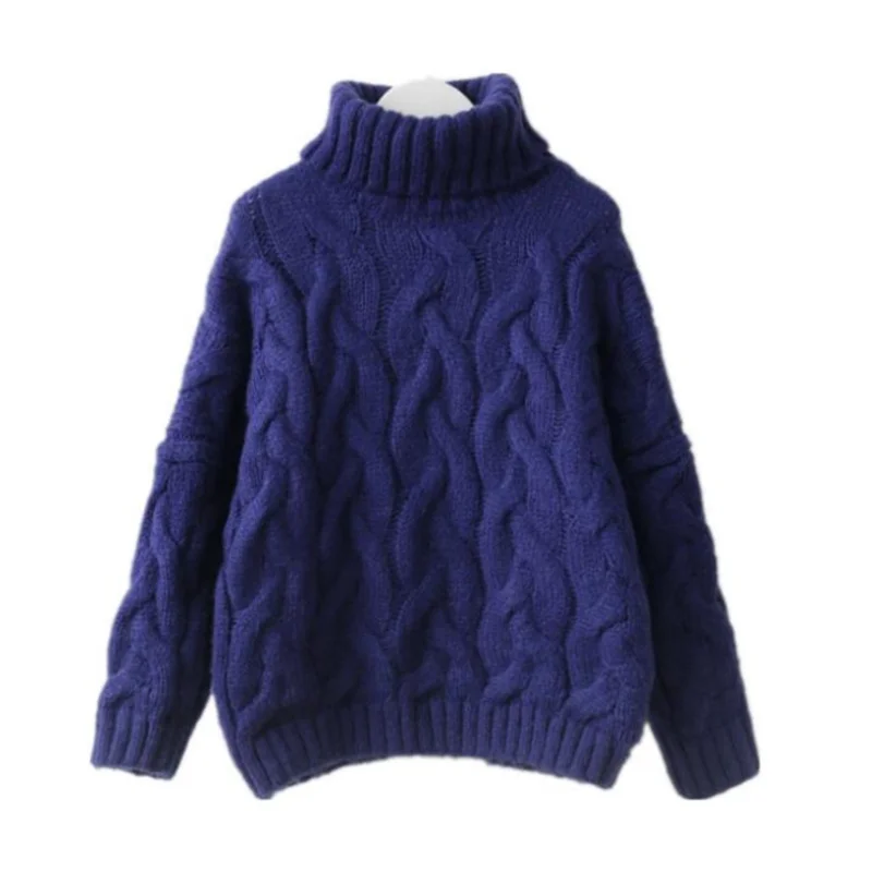 

2019 Korean Version of The High Collar Pullover Women Loose Loose Wool Retro Twist Sweater Thickening Students Autumn And Winter