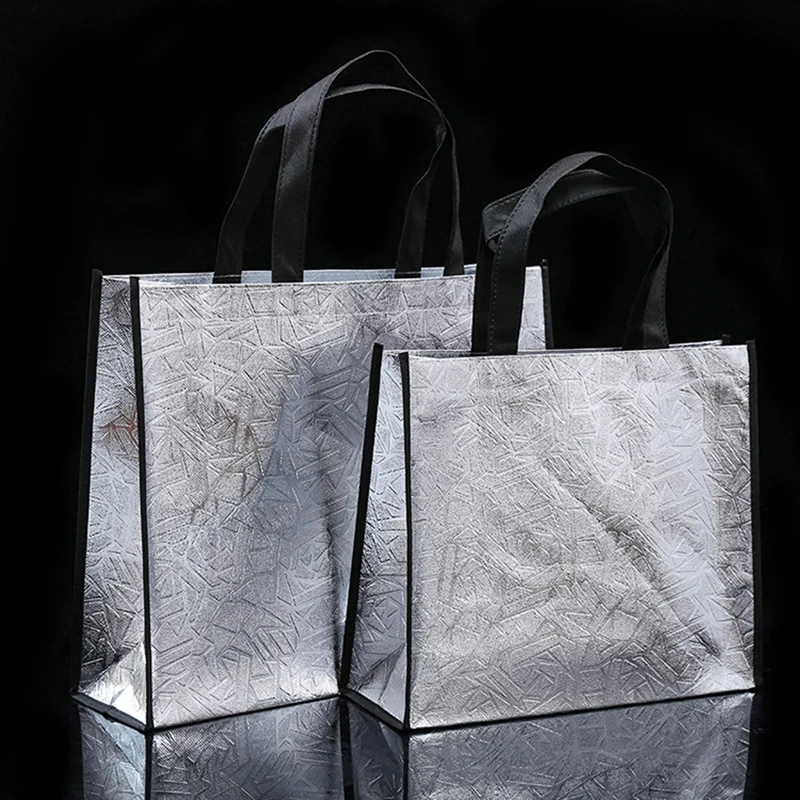 Новая женская сумка из лазерной ткани, Нетканая сумка через плечо, женские одиночные повседневные сумки для покупок, Большая вместительная сумка-тоут, серебряная сумка