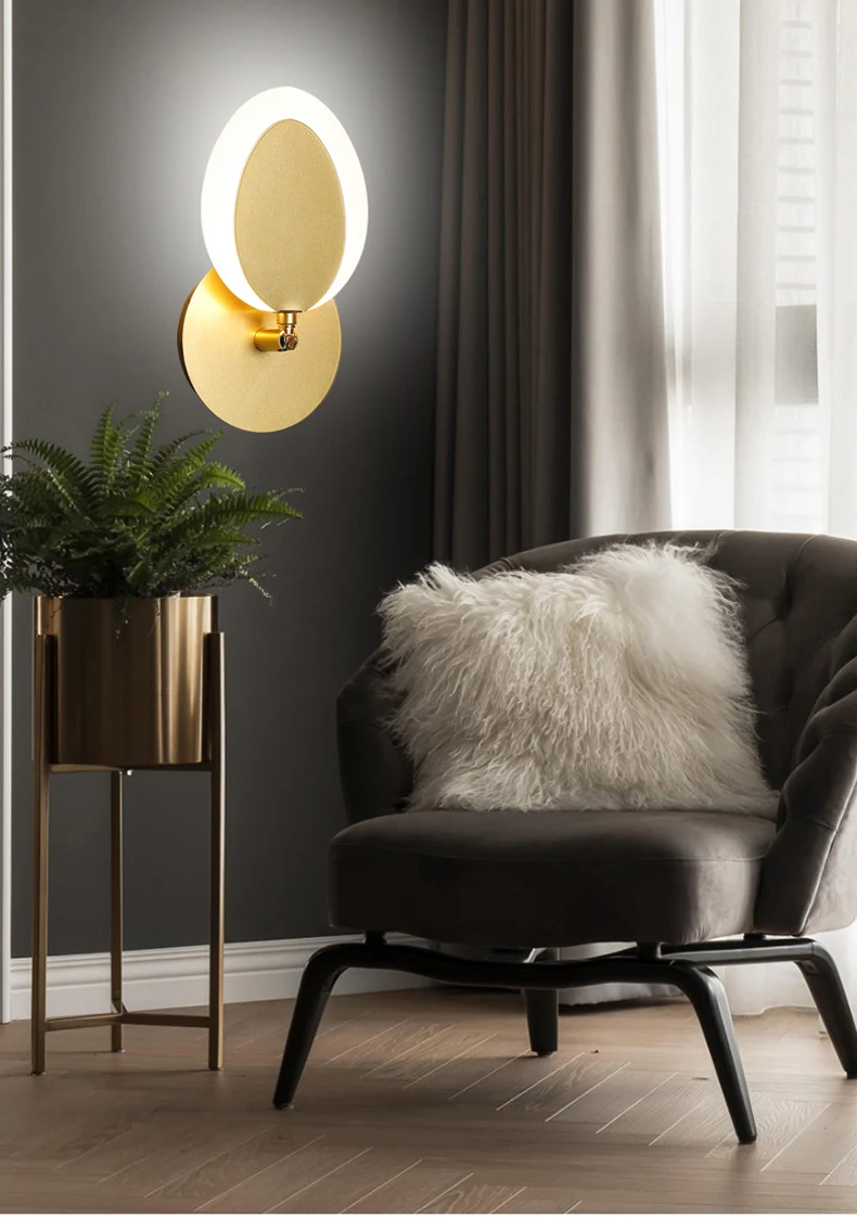 Lâmpada de Parede Lâmpadas de Parede Sala de Estar Lâmpada de Cabeceira Conduziu a Luz de Parede para Casa de Banho Quarto Nordic Ouro Dispositivo Elétrico Led Luz 1 lâmpada de cabeceira conduziu a luz de