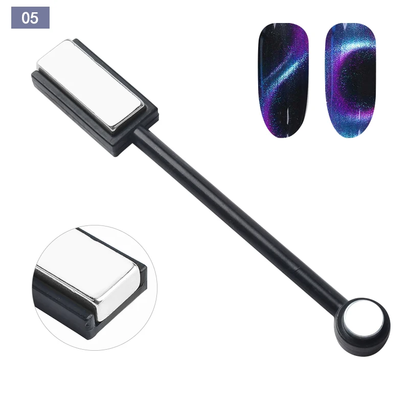 Magnetic Nail Art Tools Cat Eye Nail Tool Magnetic Nail Tools Magnetic Nail Pen Cat Eye Magnet Tools Single Double Head Stick Curved Line Strip 3D Designs For Polish Gel Nail Art Decor