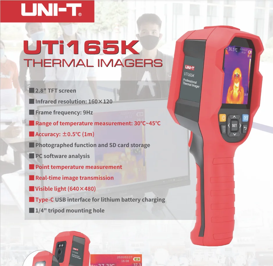 UTi165k High temperature tracking alarm thermal imager.17