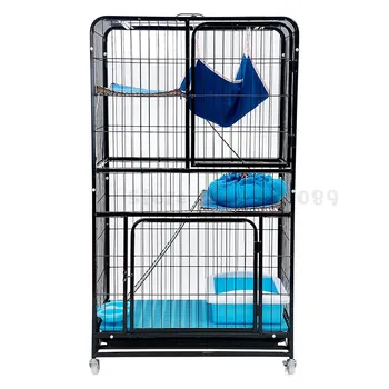 

Cat Cage Large Free Space Home Indoor Villa Litter Double Three-layer House Pet dog fence hamster fence