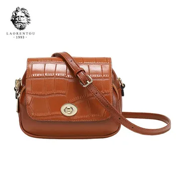 

LAORENTOU New Women Genuine Leather bag Crocodile pattern fashion cowhide women handbags women leather shoulder bag