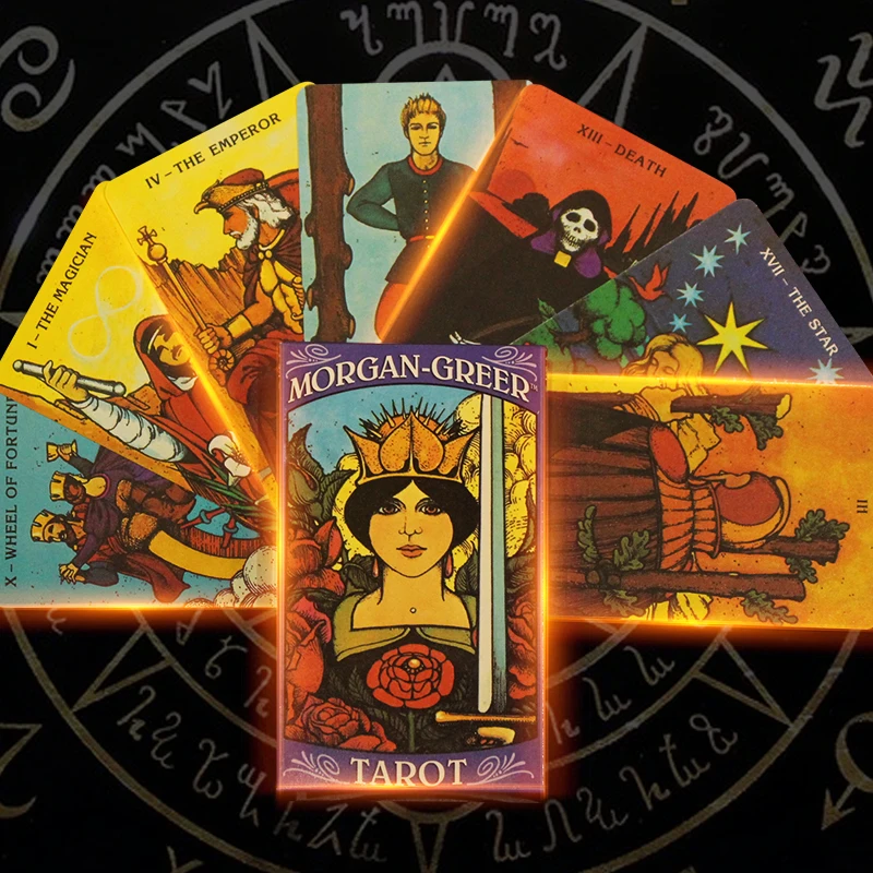 Novel MORGAN-GREER Tarot Dicination Fate forBeginner Entertainment Tarots Deck Oracle Card Board Game Drinking/Party Game the spacious tarot deck leisure party table game high quality fortune telling prophecy oracle cards with guide book