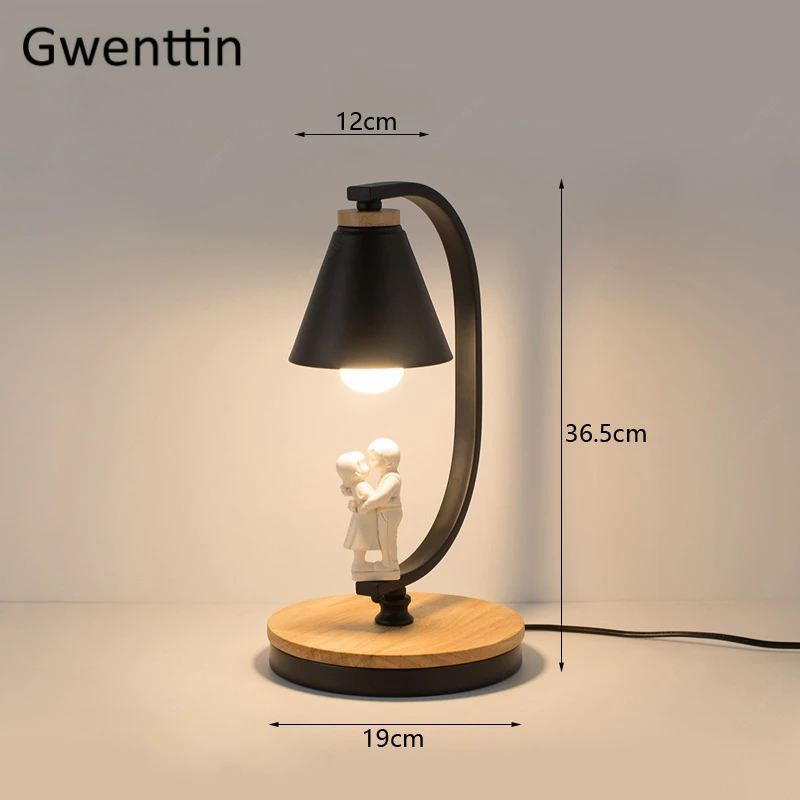 Nordic Table Lamp Hugging Lover Standing Desk Light Bedroom Bedside Lamp Home Decoration Modern LED Light Fixture Loft Luminaire