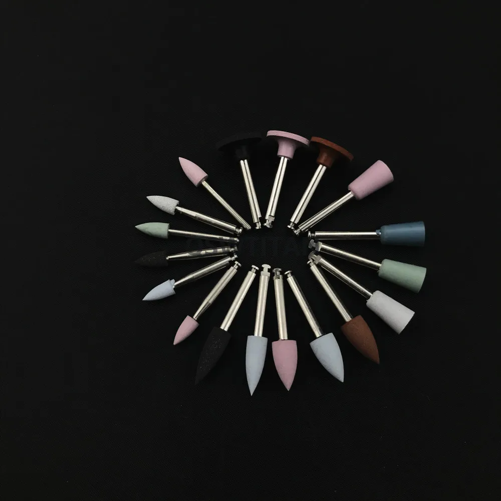 

2.35mm Dental Lab Diamond Burs Cups Latch type Assorted Silicone Polisher 18pcs