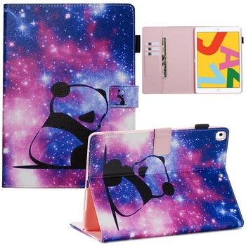 

Painted Tablet Shell For Apple iPad 10.2 inch Case Flip PU Leather Case With Stand Holder Card Wallet Style Protective Cover