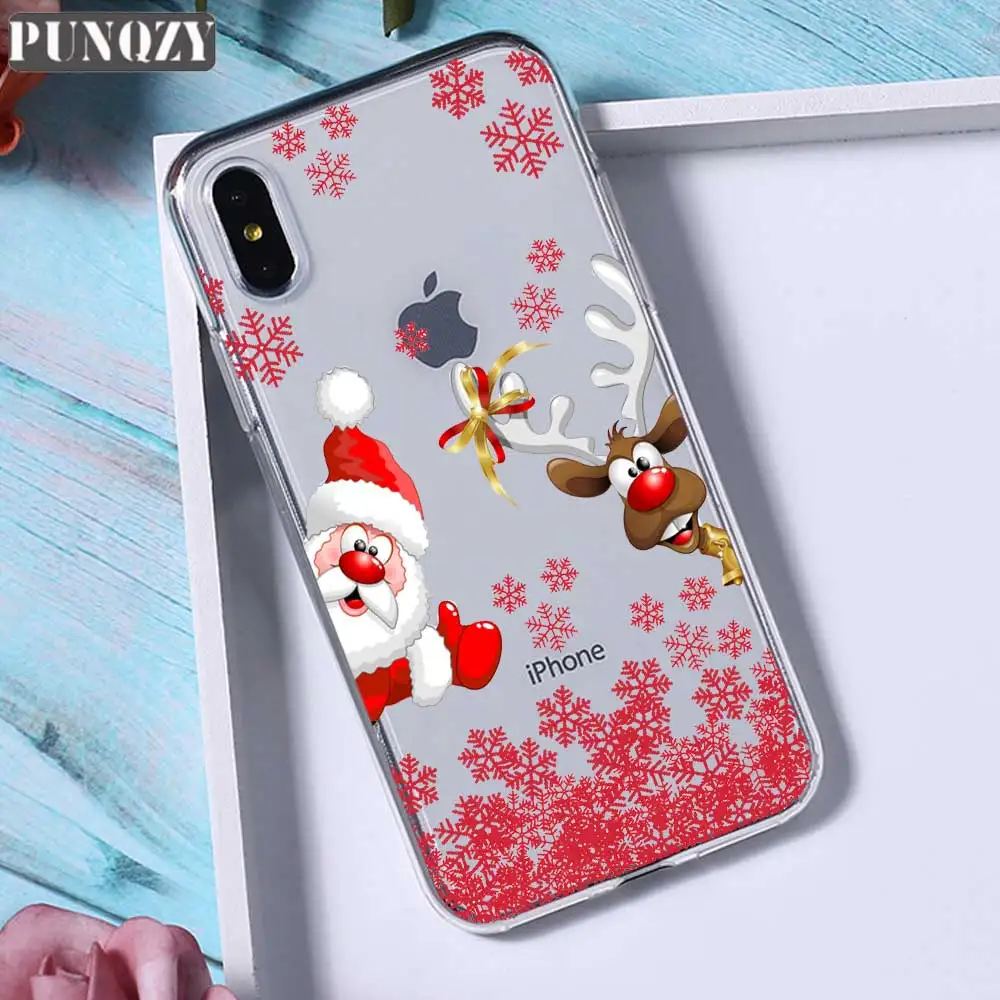 Рождественские подарки на год, чехол для телефона с изображением лося и снега для iphone 11 PRO XR 6s 7 Plus 5S X XS MAX, силиконовый чехол из ТПУ для huawei P30 P20 Lite - Цвет: TPU D1927