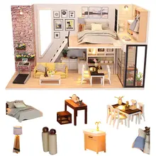 Diy Кукольный дом игрушка миниатюры кухня кукольный домик аксессуары деревянный Миниатюрный Кукольный Домик diy kast комплект мебели drewniany domek