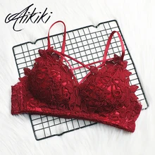 Сексуальное женское белье, кружевной бюстгальтер с цветочной вышивкой, бесшовный бюстгальтер пуш-ап, беспроводной регулируемый бюстгальтер