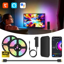 Umgebungs TV PC Hintergrundbeleuchtung Led Streifen Lichter Für HDMI Geräte USB RGB Band Bildschirm Farbe Sync Led Licht Kit Für alexa/Google /TVs Box