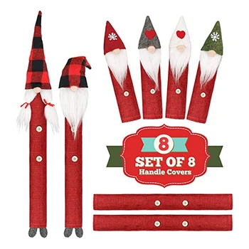 

8Pcs Christmas Refrigerator Handle Covers, Kitchen Appliance Handle Covers Microwave Oven Dishwasher Fridge Door Handle
